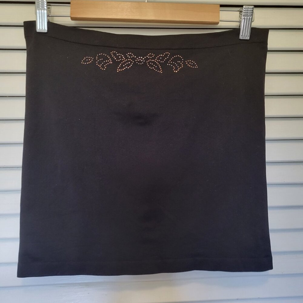 Apostrophe Women's Tube Top Medium Black Embellished Copper Looks New